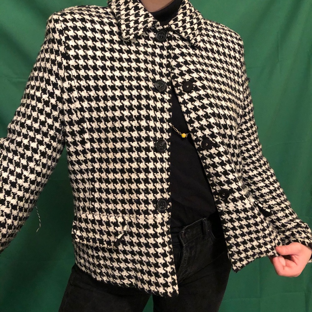 Liz Claiborne Houndstooth Peacoat